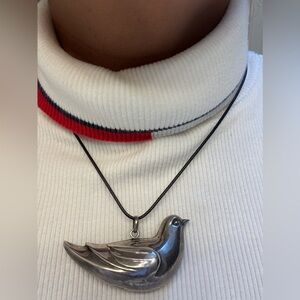 ❌SOLD❌Sterling silver large bird pendant